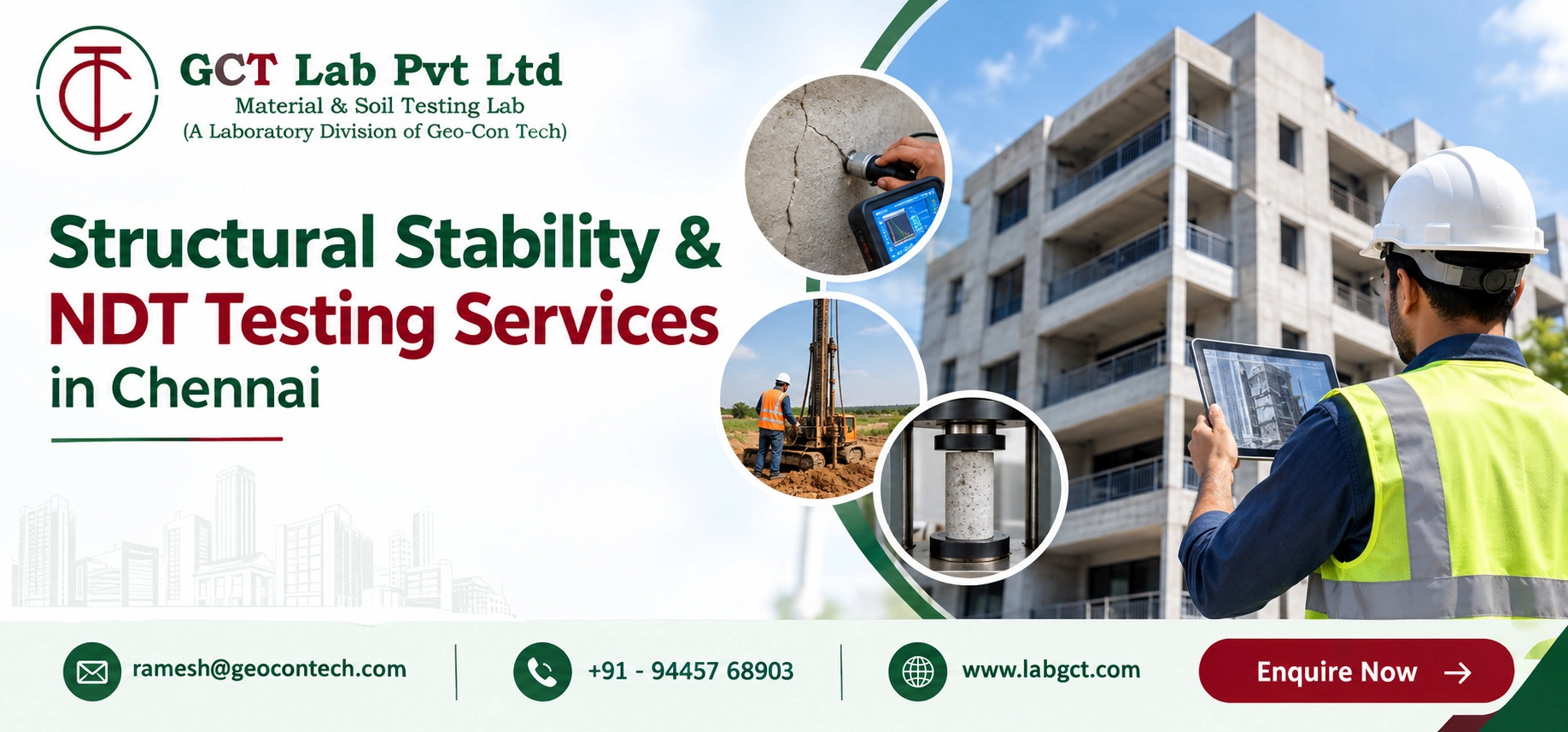 Structural Stability Certificate, NDT, Soil Testing and Load Testing Services in Chennai